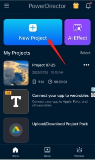 Neues Projekt erstellen powerdirector