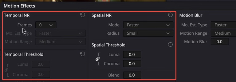 davinci resolve temporal spatial motion effect