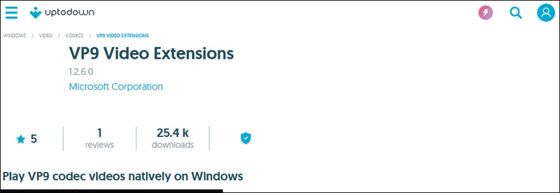 download vp9 video extension from uptodown