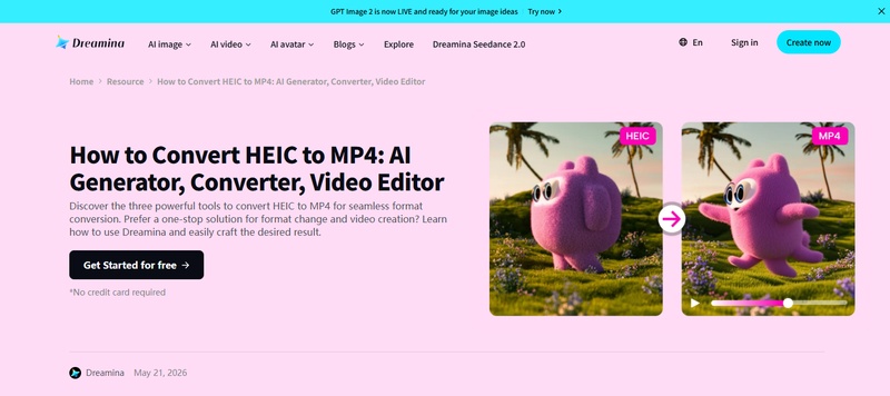 dreamina convert heic to mp4
