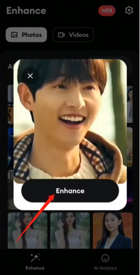 aprimorar pixels da imagem no remini