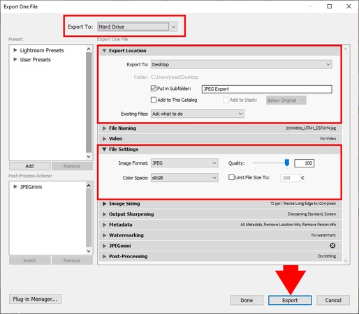 export cr3 to jpg lightroom