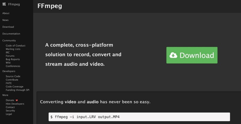 ffmpeg convert lrv to mp4