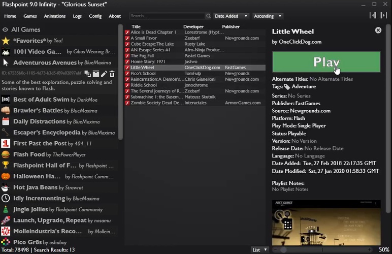flashpoint play games or swf files