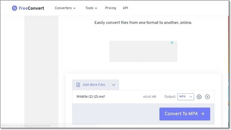 freeconvert convert mxf to mp4