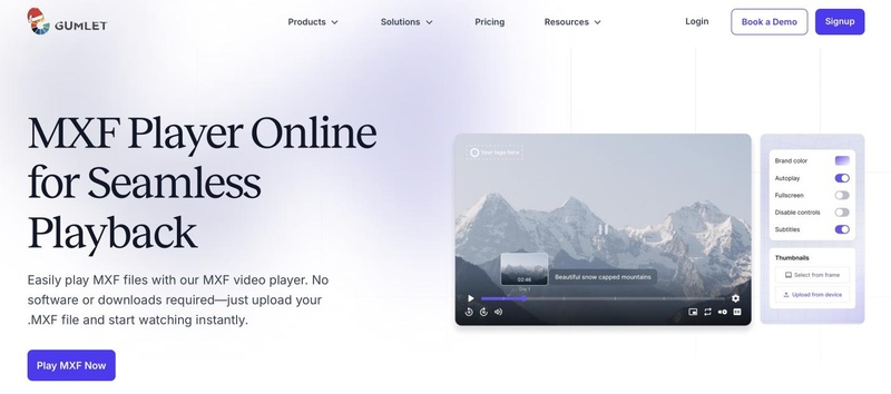 gumlet free mxf player online