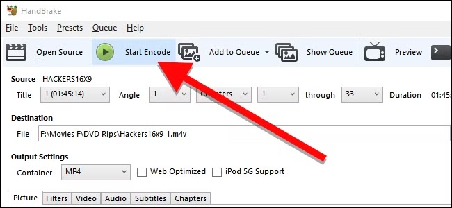 handbrake convert dvd to mp4