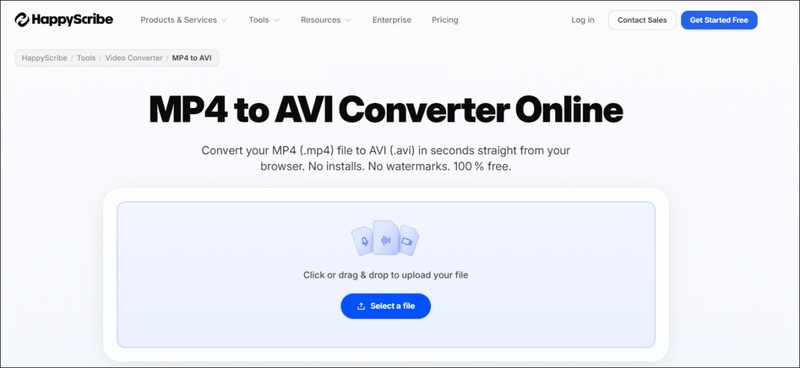 happyscribe mp4 to avi converter