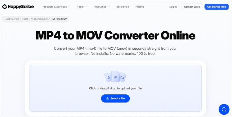 happyscribe mp4 to mov converter