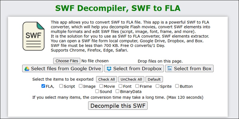 heroku swf decompiler online