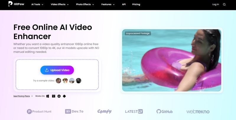 hitpaw free online ai video enhancer