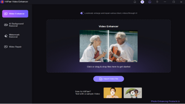 import video file to hitpaw video enhancer