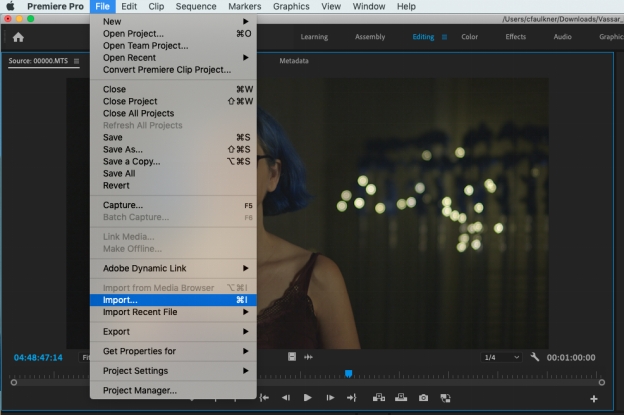 Videos in Premiere Pro importieren