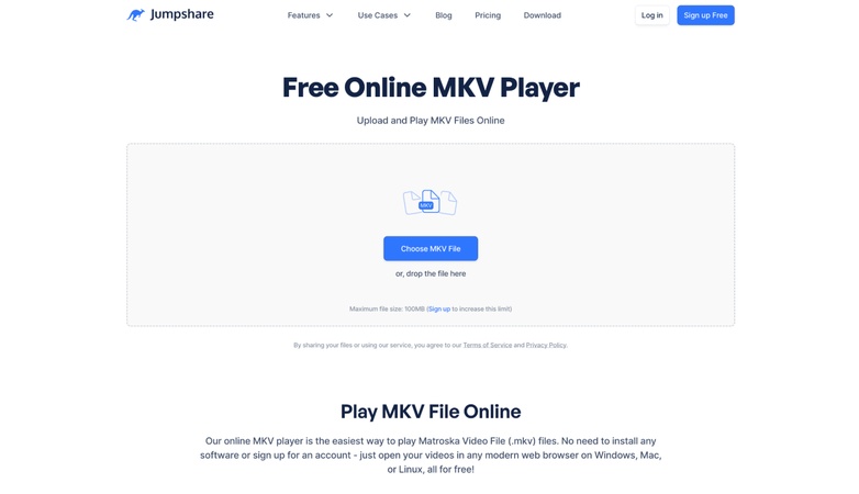 점프쉐어 크롬 MKV 플레이어 온라인