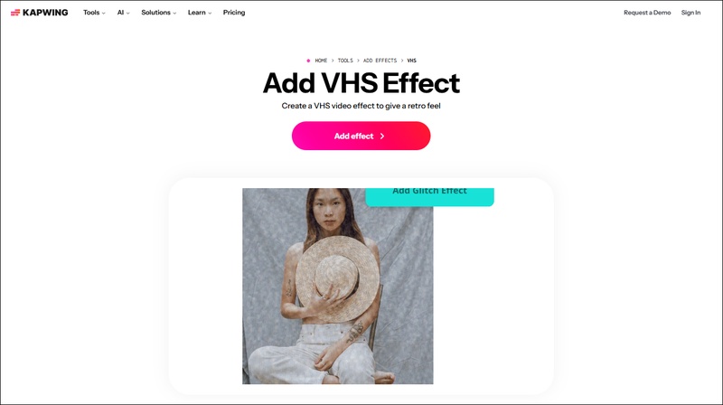 kapwing add vhs effect to lower video quality