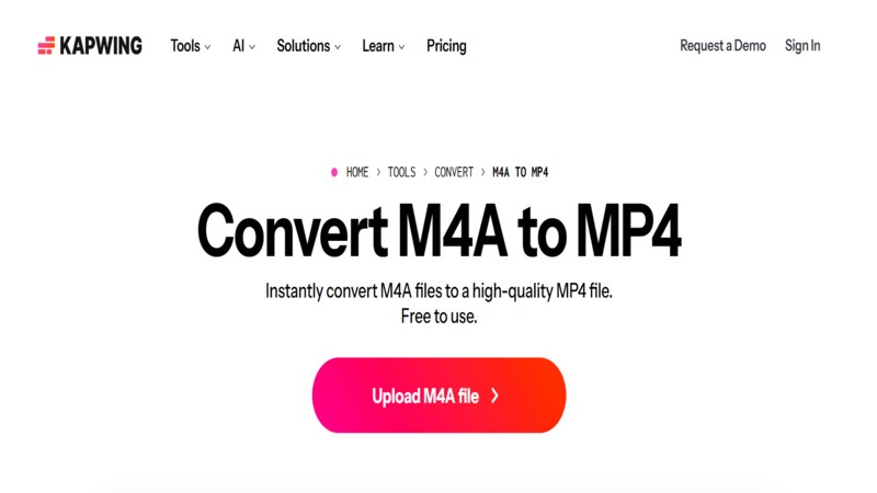 kapwing m4a to mp4 converter