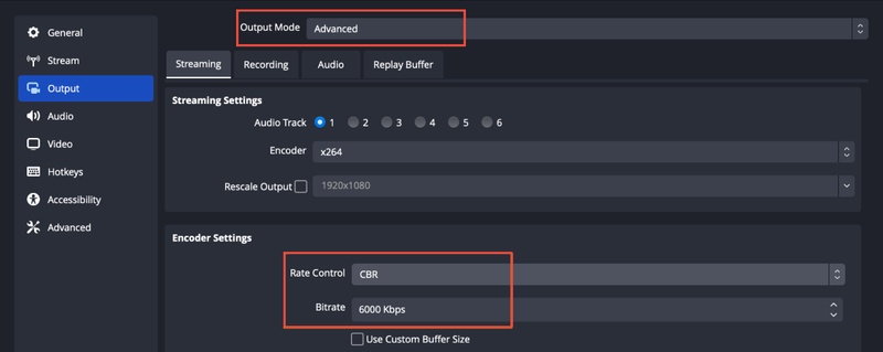 change obs bitrate settings to increase recording quality