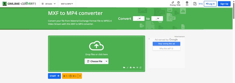online convert mxf to mp4 converter
