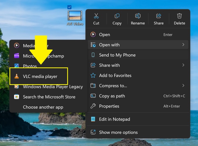 open avi files with movies and tv apps