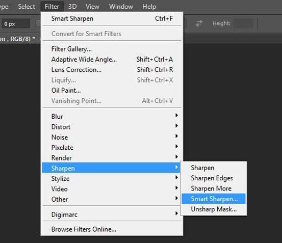 photoshop smart sharpen option