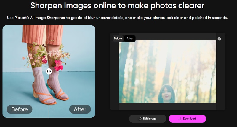 picsart sharpening images with ai