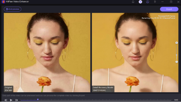 preview effect hitpaw video enhancer