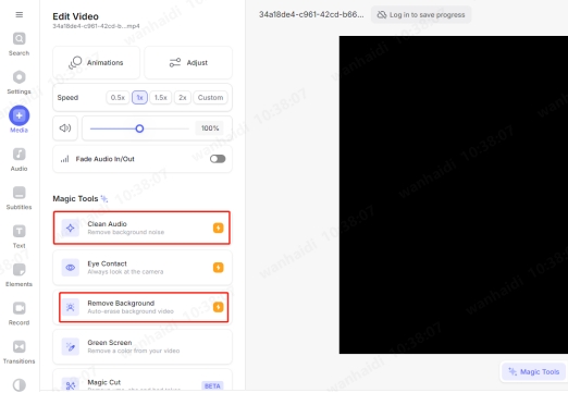 remover música de fundo do vídeo veed io