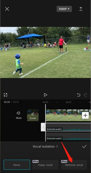 remover capcut vocal