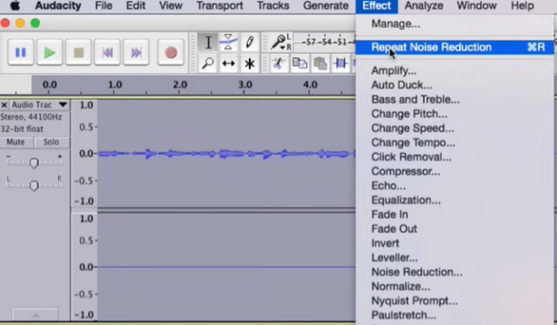 repetir audácia de redução de ruído