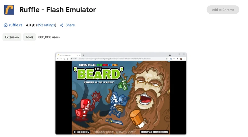 use adobe flash player alternative ruffle to fix embed video cannot be played