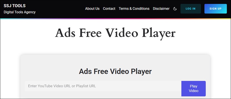 ssj tools ads free video player online