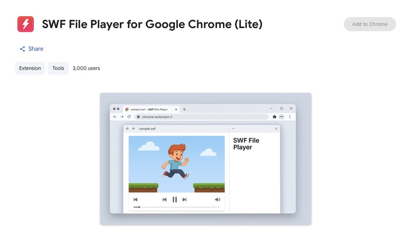 swf file player for google chrome lite