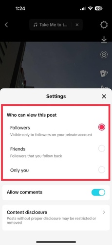 tiktok video view limit settings
