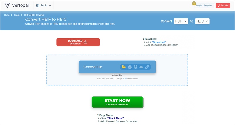 vertopal heif to heic converter