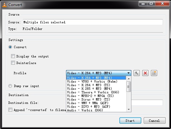 vlc convert to mp4
