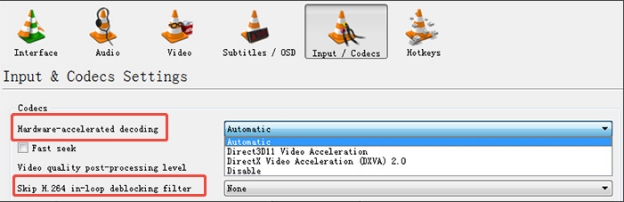 skip loop filter for h264 decoding to fix vlc choppy playback