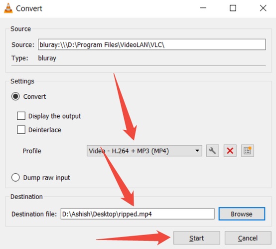 vlc convert dvd to mp4