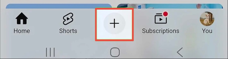 youtube upload videos button mobile