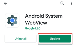 update android system webview to fix android video not playing