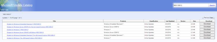 microsoft update catalog website kb3138612