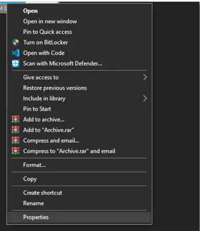 bir resmin özelliklerini seçin
