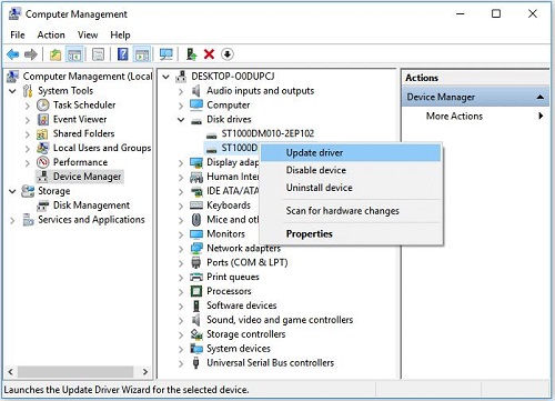 Choose Update Driver