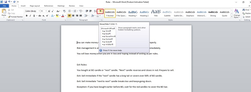 eine leere Seite in Word mit Abschnittswechsel löschen-1