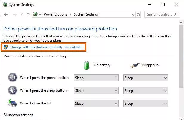 Schnellstart einschalten