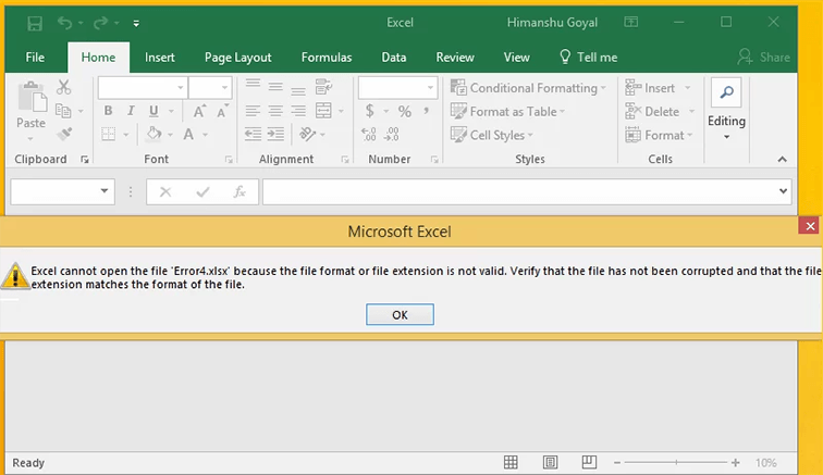 Best Fixes to 'Excel Cannot Open the File Error Because the File Format or File Extension Is Not Valid'