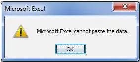 Cant Paste in Excel?
