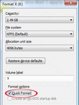 Format drive from File Explorer