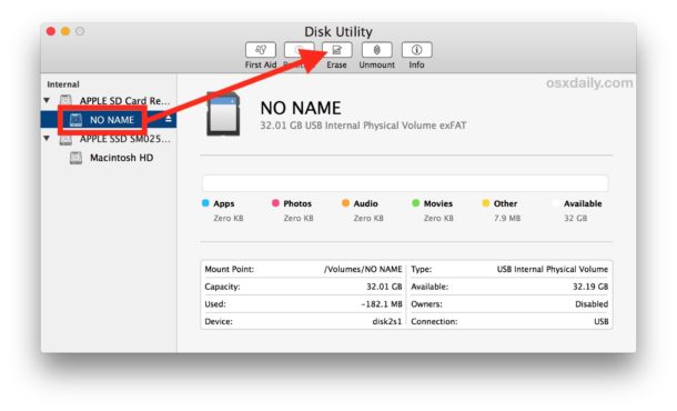 how to format SD card in Mac