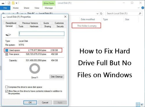 10 Methods] How to Hard Disk Full but No Files in Windows