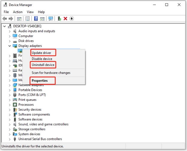 hit the update driver button
